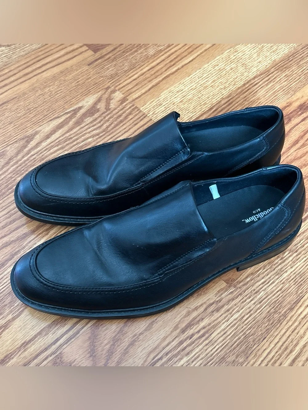Goodfellow & Co. Black Loafers Slip On Faux Leather Round Moc Toe Men's Size 10